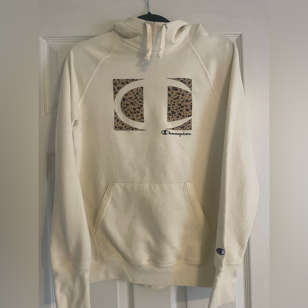 Leopard print champion hoodie size medium